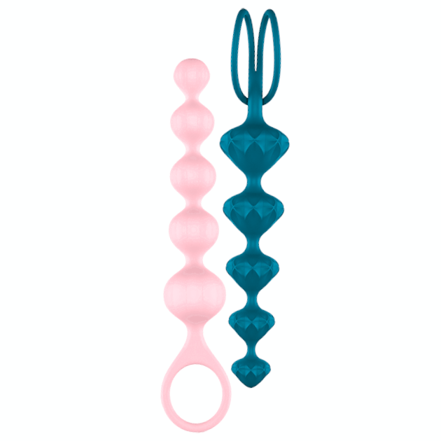 Набор анальных цепочек Satisfyer Beads  (set of 2) (Colored)  Синий, розовый, J01753/J01756ColorSet