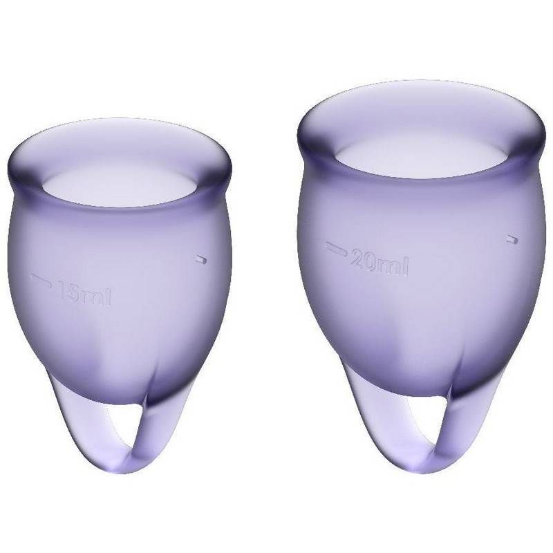 Менструальные чаши Satisfyer Feel Confident, 2шт, фиолетовые от Deserved