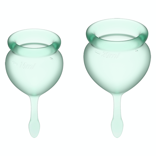 Набор менструальных чаш, 2шт Satisfyer Feel good Menstrual Cup Light green Светло зеленый, J1763-1